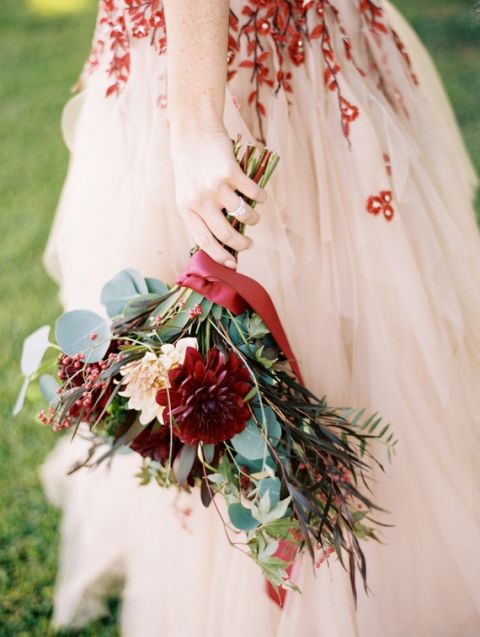 Bold Colors and a Floral Wedding Dress for Fall!