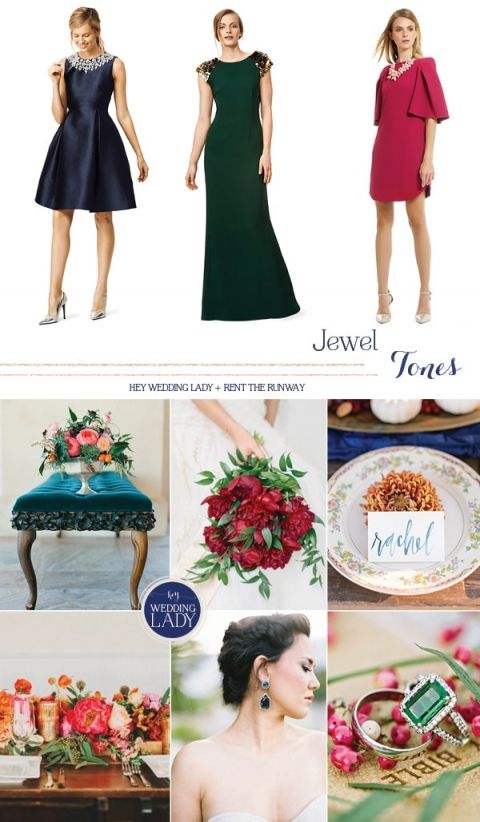 Vibrant Jewel Tone Designer Wedding and Holiday Style from Rent the Runway!