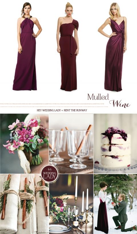 Mulled Wine - Rich Burgundy and Purple Designer Wedding and Holiday Style from Rent the Runway!
