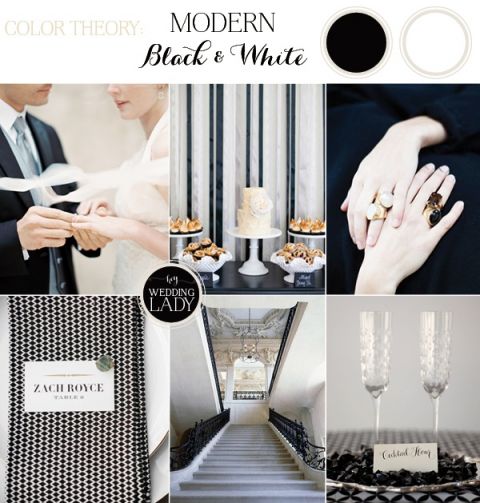 Modern Graphic Black and White Wedding Inspiration with a Mix of Patterns