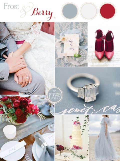 Frost Blue and Berry for a Chic Winter Wedding Palette
