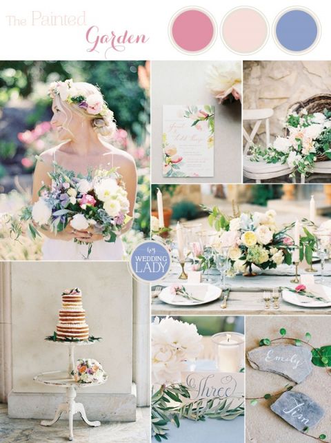 The Painted Garden - Romantic Watercolor Wedding Inspiration in Soft Pastel Shades
