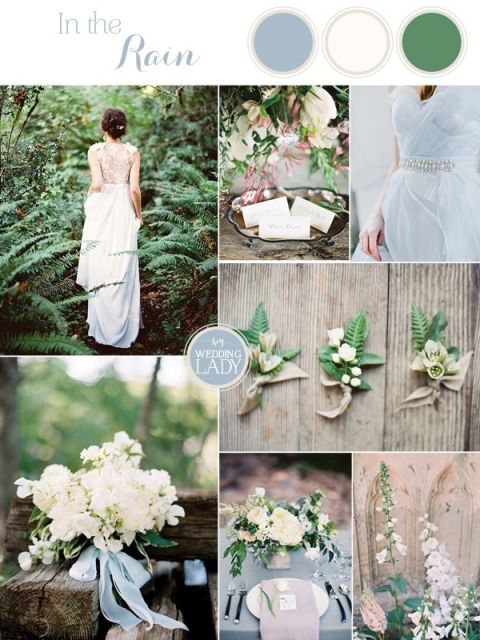 A Rain Washed Garden Wedding in Pale Blue and Green to Kick Off Spring!