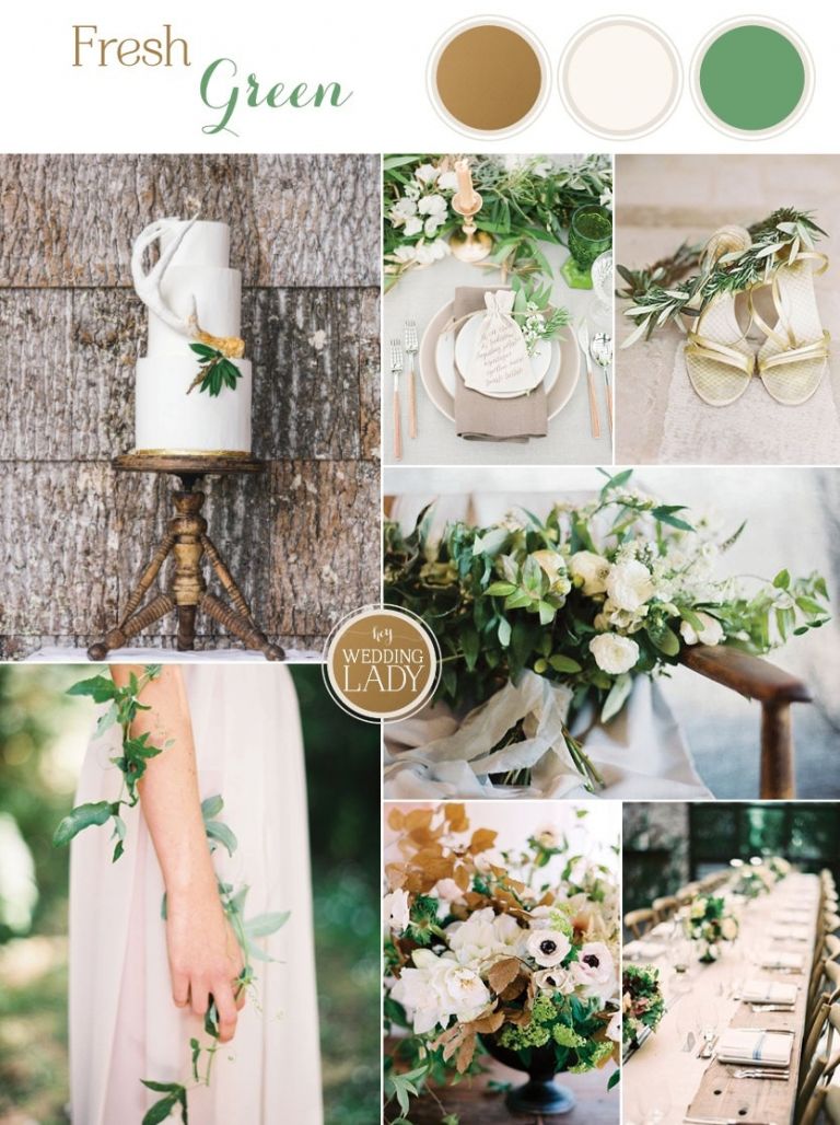 Fresh Green and Neutral Spring Wedding Ideas with a Hint of Gold and Wrapping Vines