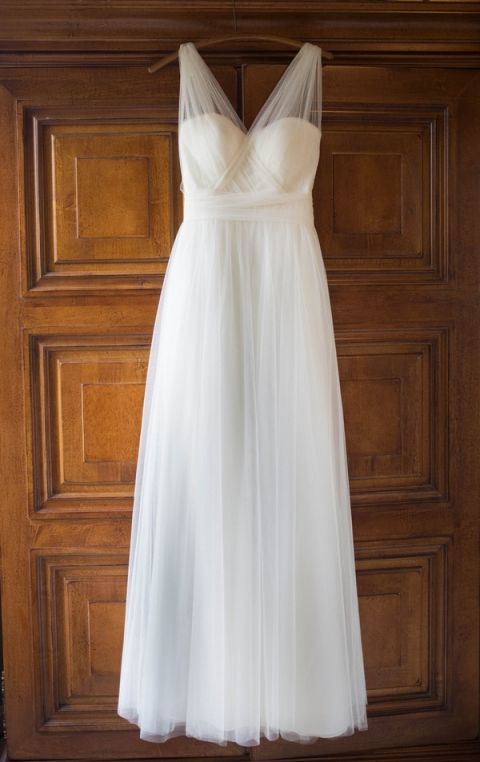 Customized BHLDN Wedding Dress | Mintwood Photo Co. | Elegant DIY Wedding in an Autumn Garden