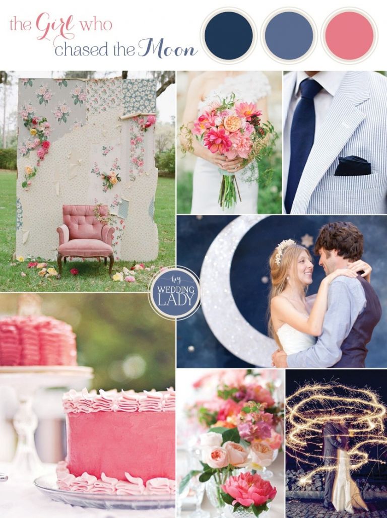 The Girl Who Chased the Moon - Navy and Coral Preppy Southern Wedding