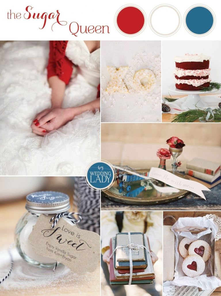 The Sugar Queen - Blue and Red Winter Wedding with Lots of Sweets