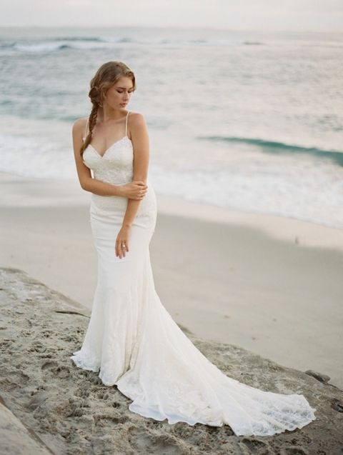 Relaxed and Romantic Bride on the Beach