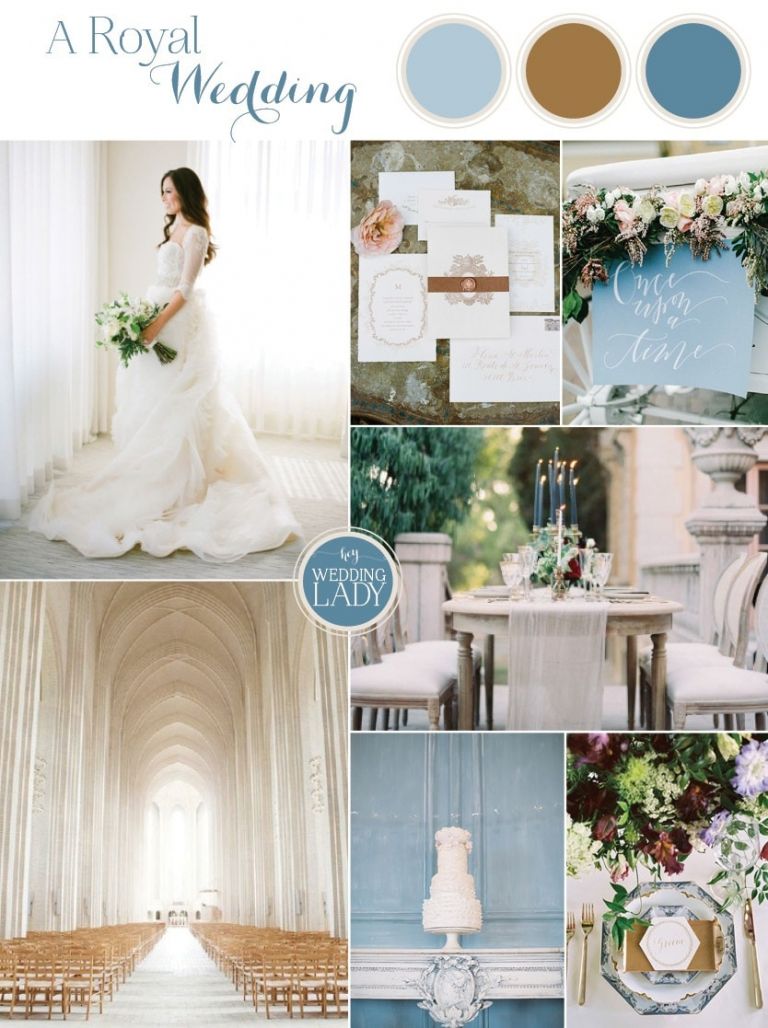 Rich Shades of Blue and Bronze for A Modern Fairy Tale Wedding Inspired by The Royal We! 