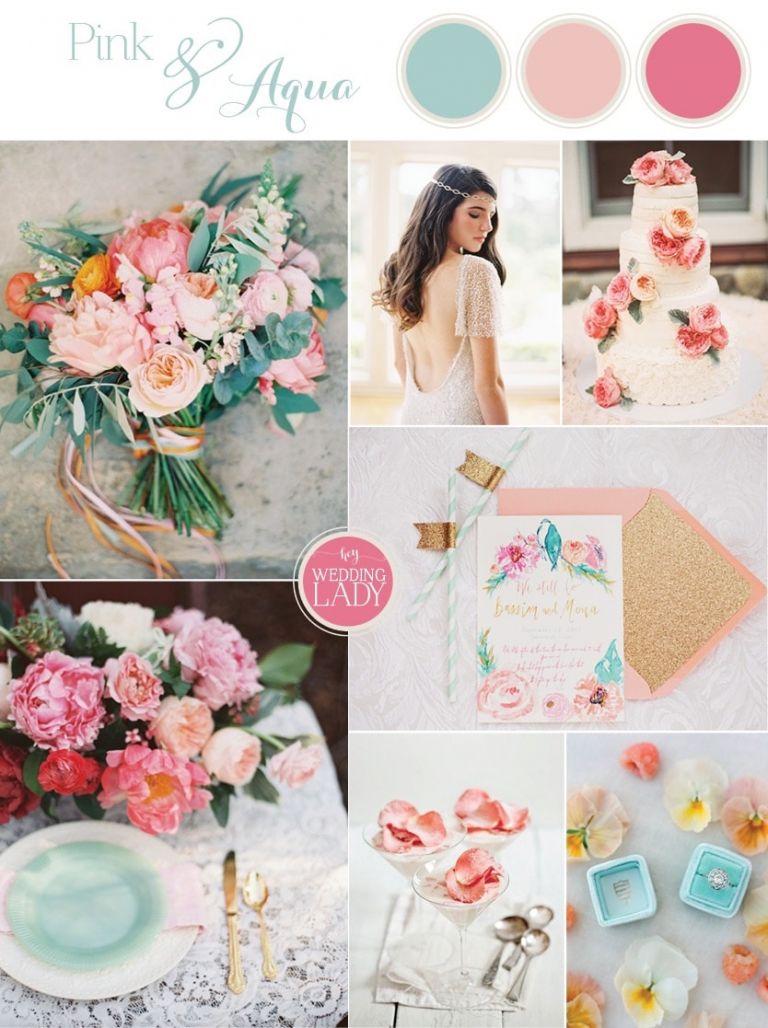Sophisticated Pastel Wedding in Pink, Peach and Aqua
