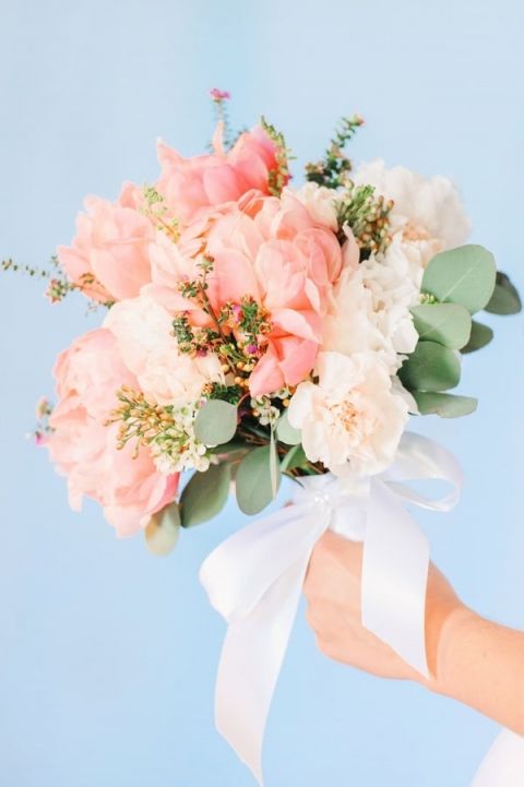 Pastel Blush and Ivory Bouquet | Pasha Belman Photography | Intimate Peony Pink Wedding in the South