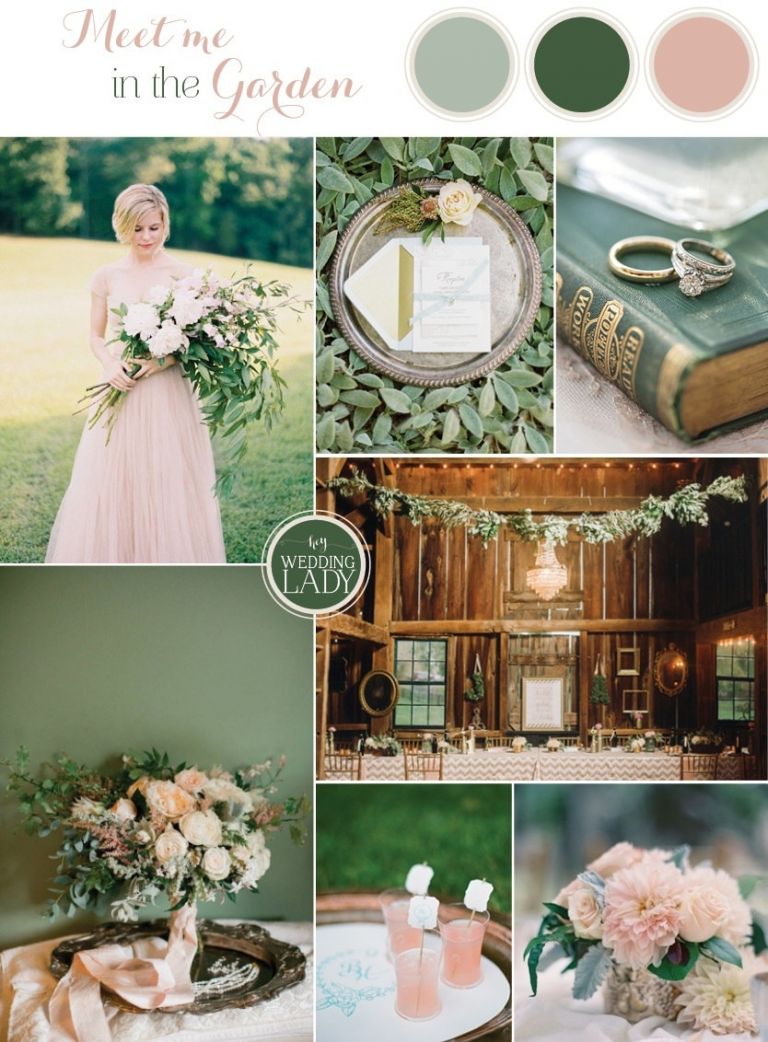 emerald green and dusty pink wedding