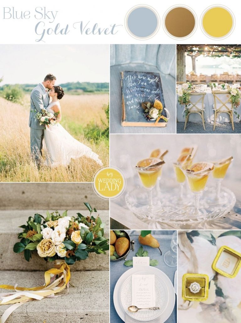 baby blue and yellow wedding theme