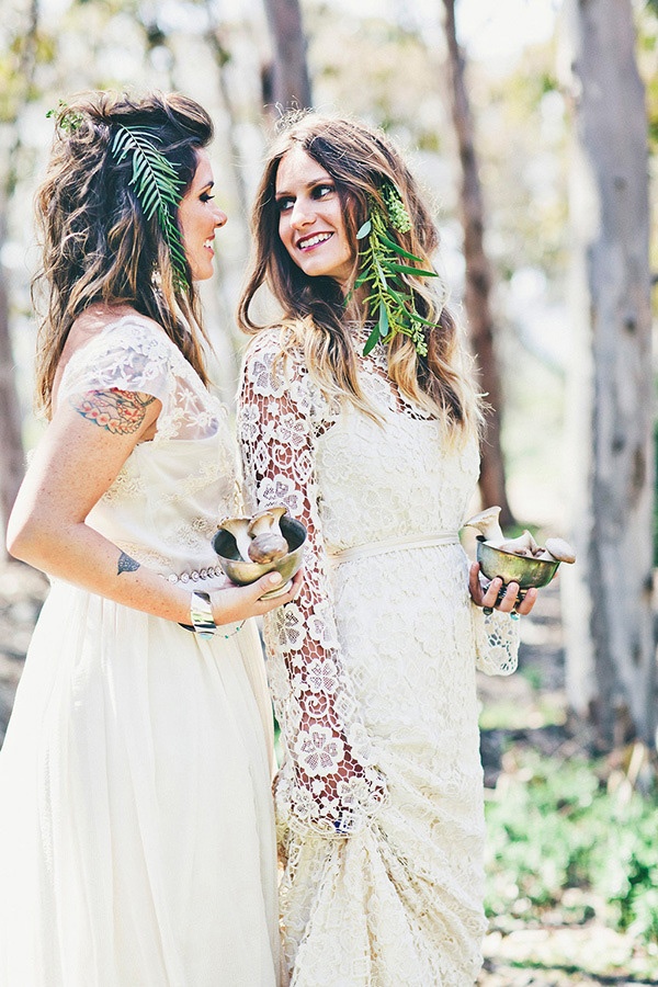 Bohemian Brides in an Intimate Forest Wedding - Hey Wedding Lady