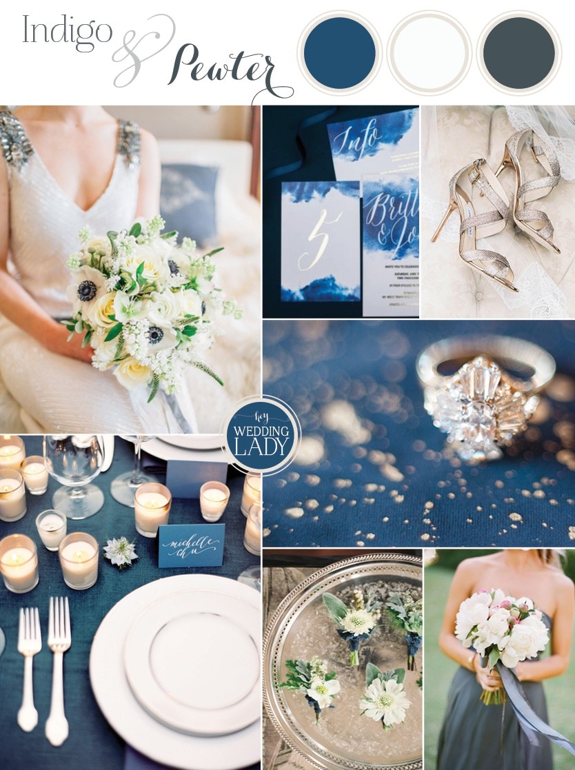 Indigo and Pewter - A Timeless Wedding Palette - Hey Wedding Lady