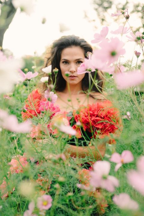Gorgeous Flower Bridal Portraits | Newbury Photographs | Greenhouse Shoot with a Floral Wedding Dress
