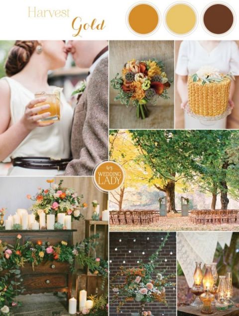 Rich Harvest Gold | 6 Classic Fall Wedding Palettes