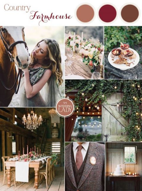 Upstate Wedding Inspiration in Burgundy and Brown | 6 Earthy Wedding Palettes