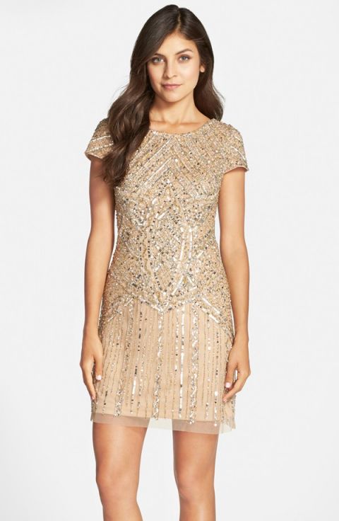 Champagne Sequin Bridesmaid Dress | HWL Picks for a Metallic Fall Wedding