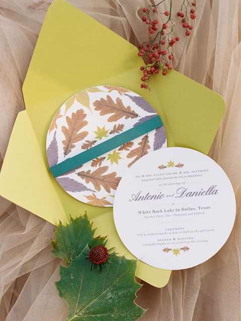 Autumn Leaf Wedding Invitation 
