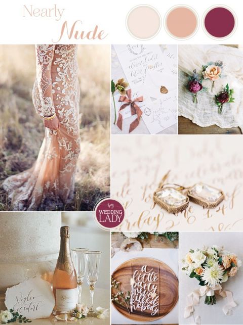 Nearly Nude - Neutral and Pomegranate Wedding Inspiration