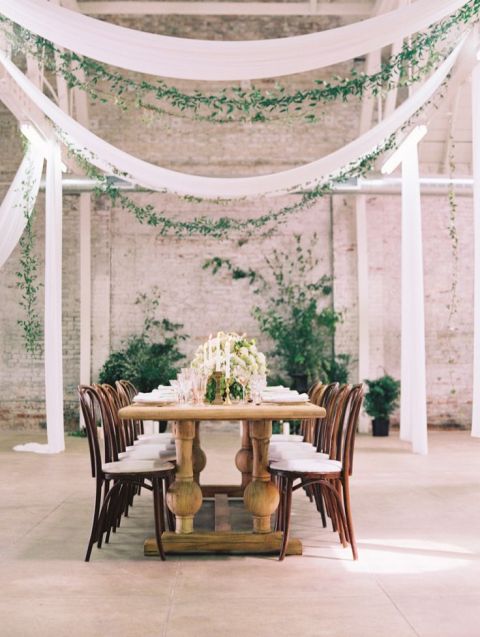 Botanical Meets Industrial Wedding Reception | Diana McGregor Photography | https://heyweddinglady.com/wild-heart-carefree-bohemian-wedding-peach-sage/