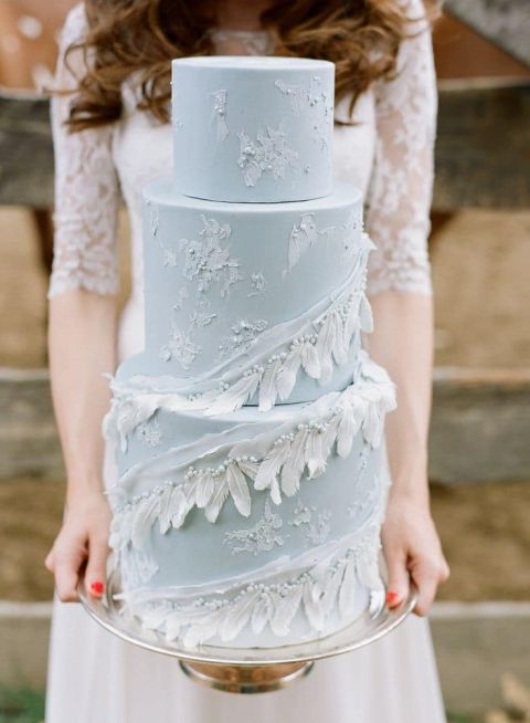 Wedding Cake Inspiration: Blue Wedding Cakes – Dulcerella | Boise Wedding  Cakes