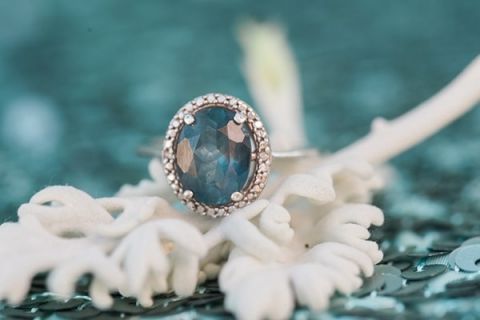 Blue Topaz Engagement Ring