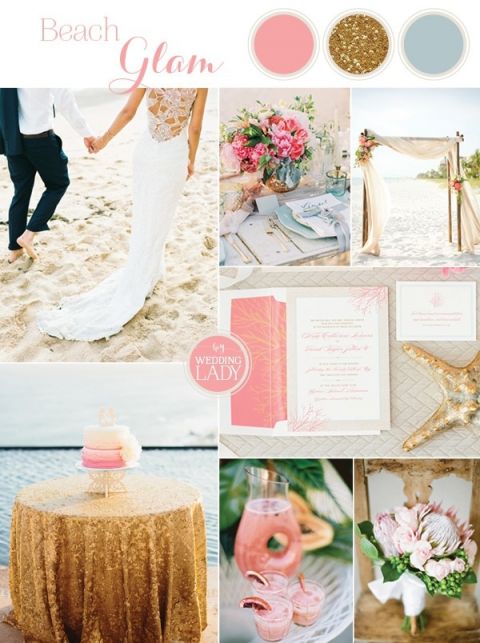 Tropical Beach Glam Bahamas Wedding in Sparkling Gold and Pink! | https://heyweddinglady.com/tropical-beach-glam-bahamas-wedding-sparkling-gold-pink/