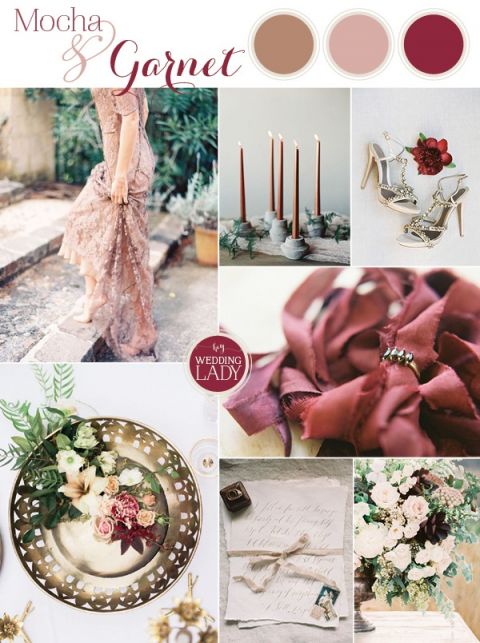 Richly Romantic Garnet and Mocha Wedding Inspiration | https://heyweddinglady.com/rich-romantic-garnet-mocha-wedding-valentines-day/