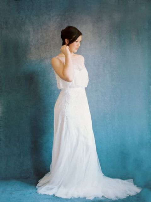 Romantic Lace Rosa Clara Bridal Wedding Dress | Rebecca Hollis Photography | https://heyweddinglady.com/lush-fine-art-wedding-florals-spring/