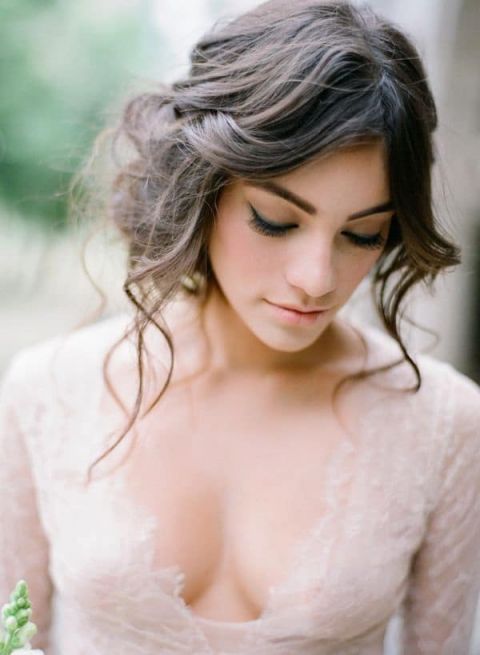 Relaxed Bohemian Bridal Style with a Loose and Sexy Updo