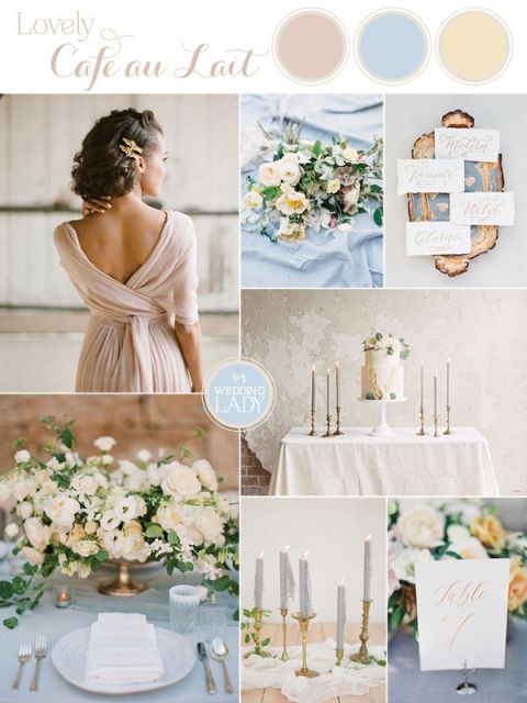 Dreamy Blue and Latte Wedding Palette