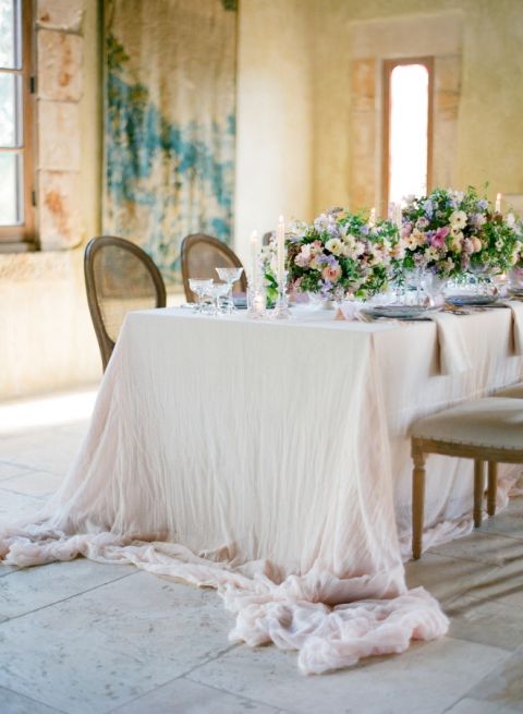 Ethereal Pastel Wedding Reception with Romantic Spring Florals
