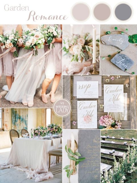 The Sweetest Spring Wedding Palette Ever in Dusty Purple, Mauve, and Slate Gray