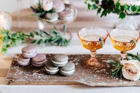 Lavender Champagne Cocktails and French Macarons