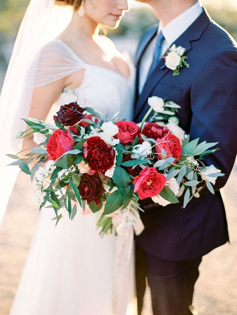 Red white and clearance blue wedding dress