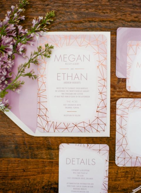 Whimsical Modern Garden Wedding in Copper and Purple - Hey Wedding Lady