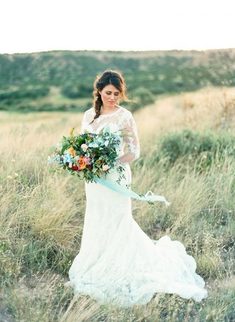 Colorful Bohemian Bride in a Magic Hour Shoot - Hey