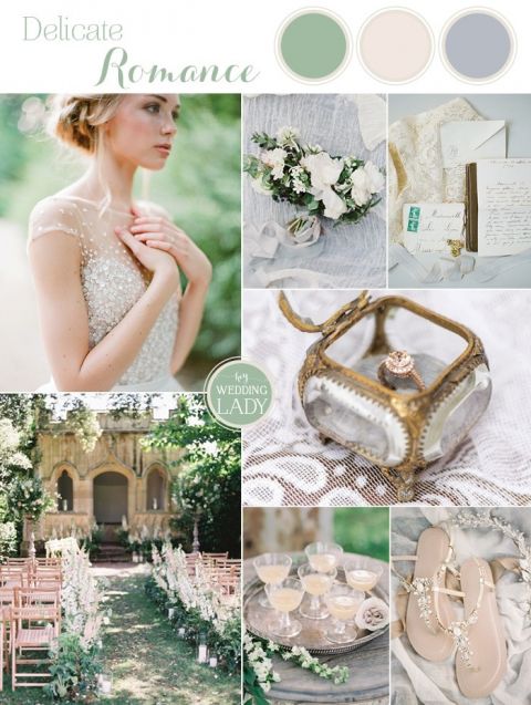 Natural Romance for an Ethereal Garden Wedding in Organic Blue and Green Shades ‎