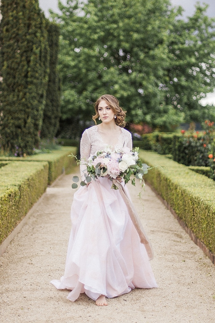 Blushing Bridal Beauty Shoot in Rose Quartz - Hey Wedding Lady