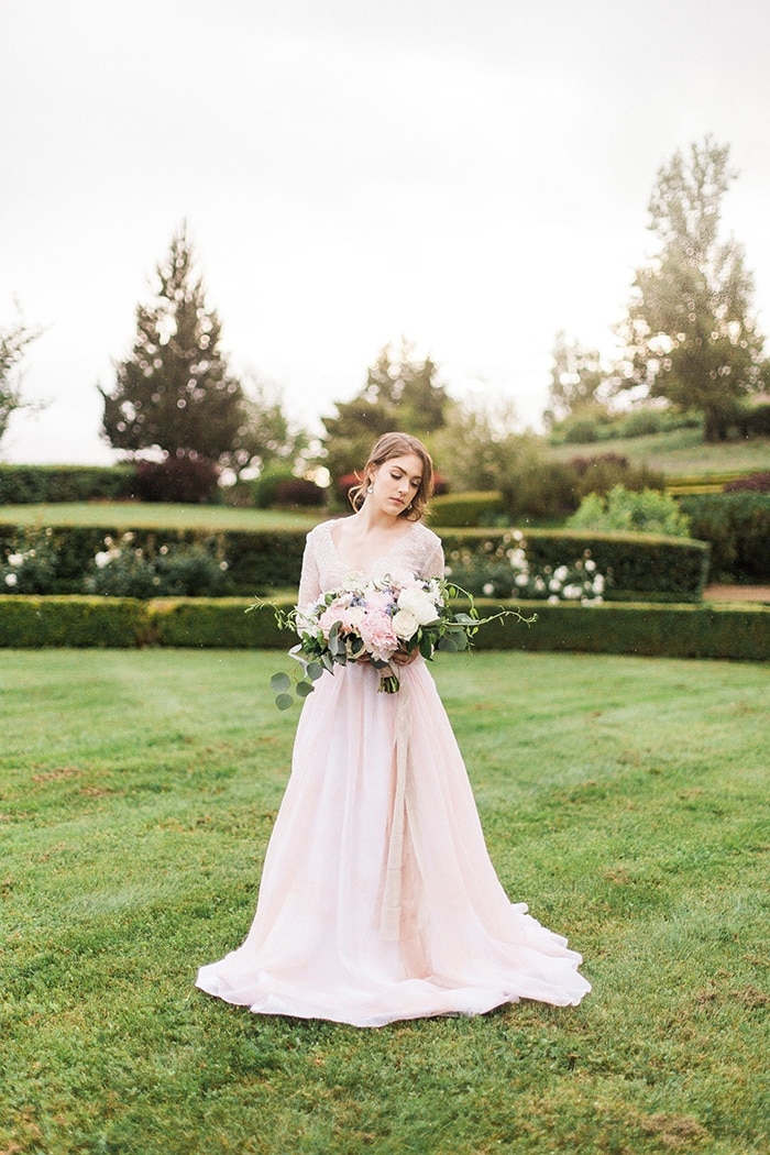 Blushing Bridal Beauty Shoot in Rose Quartz - Hey Wedding Lady