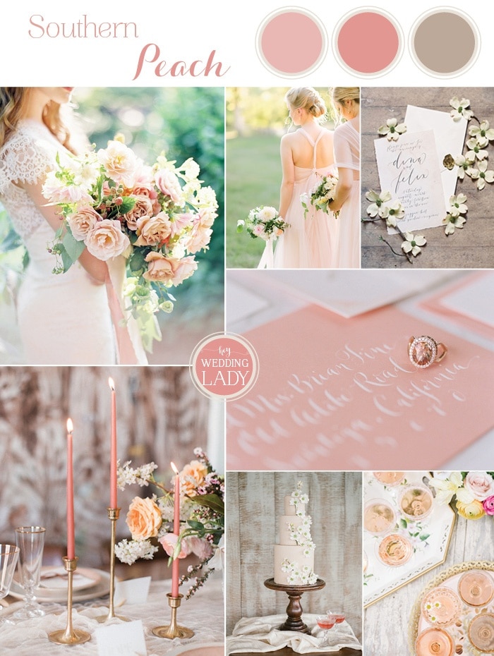 Southern Peach Summer Wedding Palette - Hey Wedding Lady