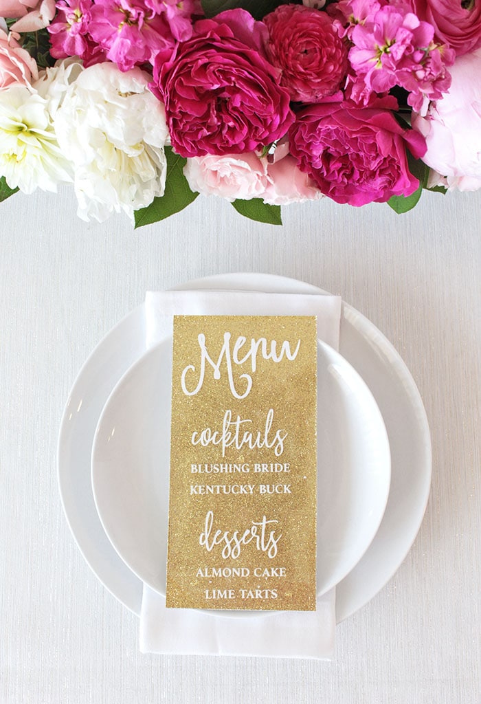 Styling a Glitter and Glam Engagement Party with Cricut Hey Wedding Lady