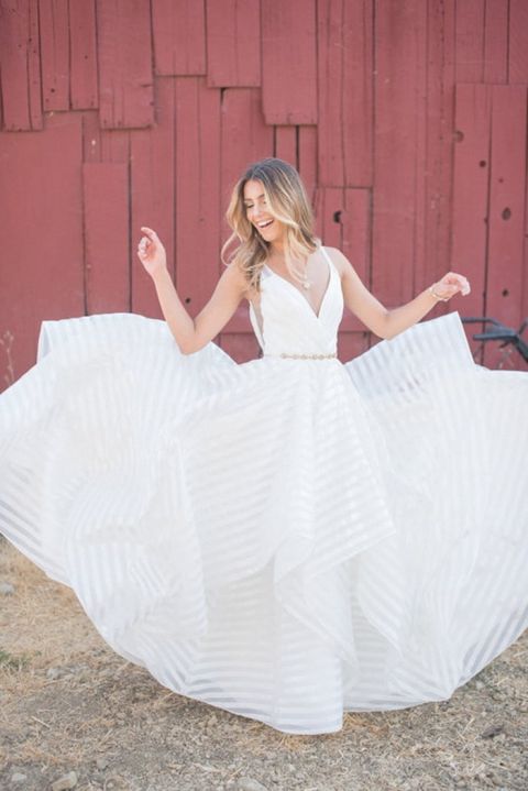 Hayley paige 2024 striped wedding dress