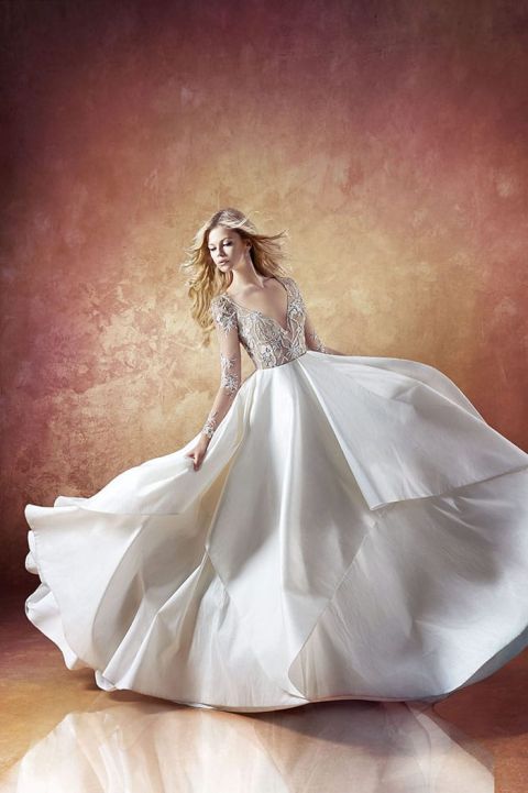 Dramatic Glam Sparkling Ball Gown with Long Sleeves