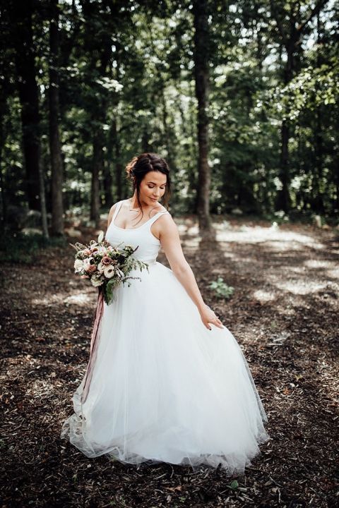 Fall Pastels and Metallics in the Woods - Hey Wedding Lady