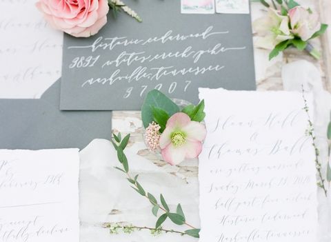 Elegant Gray and White Wedding Invitations