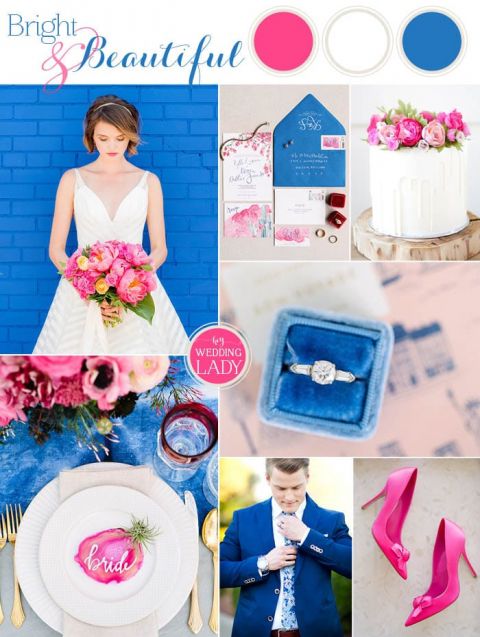 Colorful Preppy Wedding in Pink and Blue