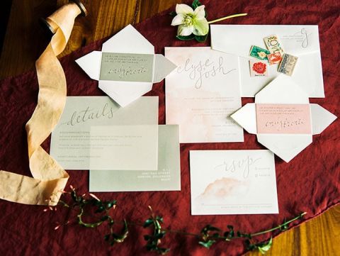 Elegant Letterpress Wedding Invitations